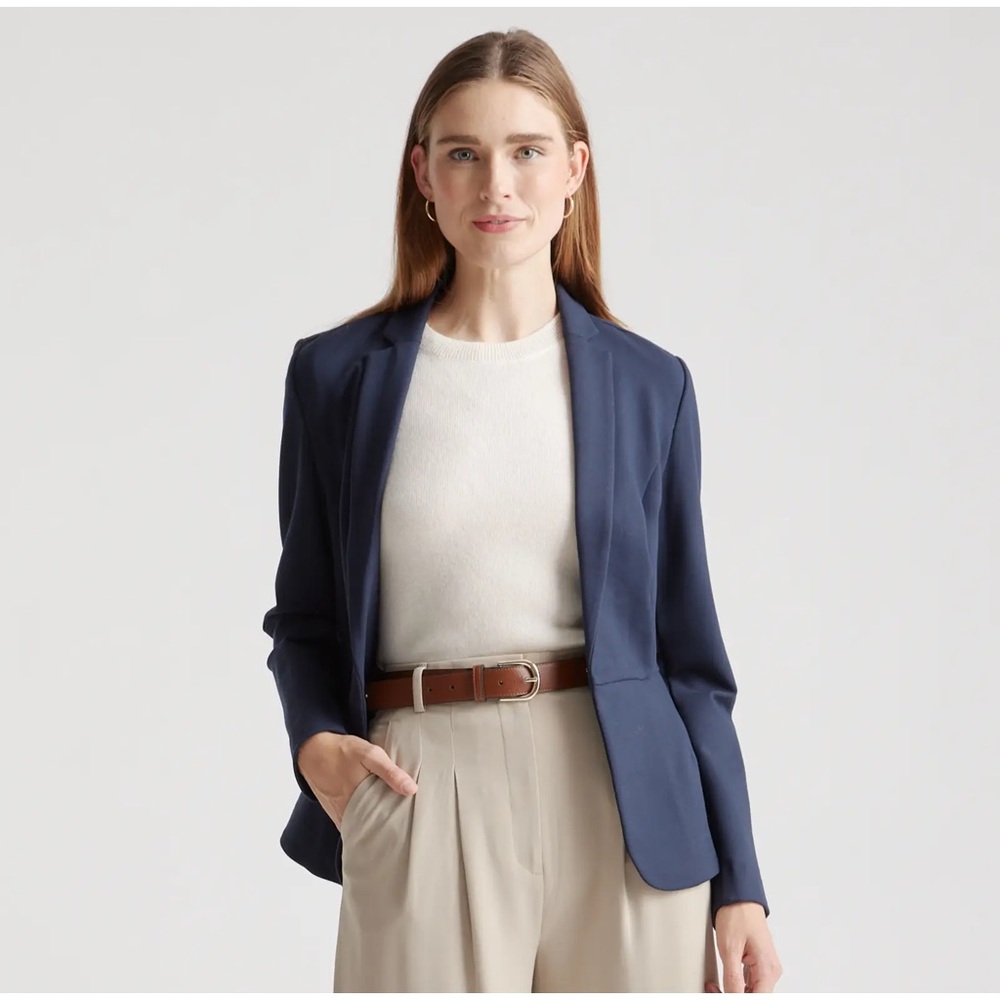 Quince Ultra-Stretch Ponte Blazer Navy XL NWT